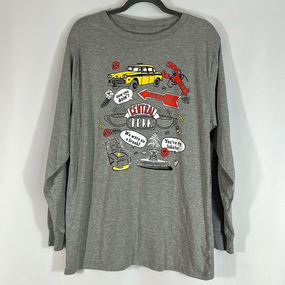 F.R.I.E.N.D.S Grey Logo Long Sleeve Crewneck T-Shirt